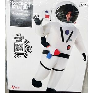 Morph Astronaut Inflatable Costume, Sound Battery Pack & Fan Adult Size New Hall